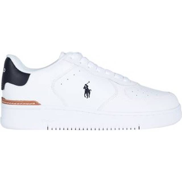 Polo Ralph Lauren for man. 809891791004 White logo leather trainers (44), Flat, Laces, Casual
