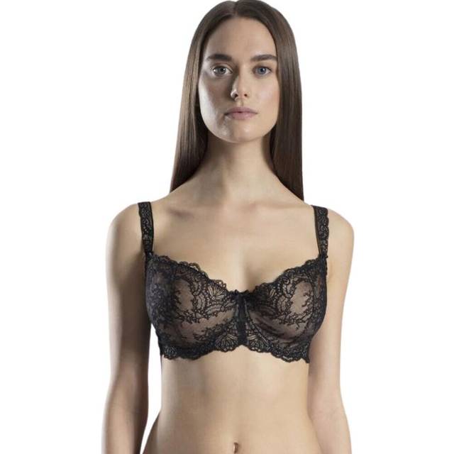 Aubade Womens Danse Des Sens Half-Cup Bra - Irresistible Red - Black Polyamide - Size 34D
