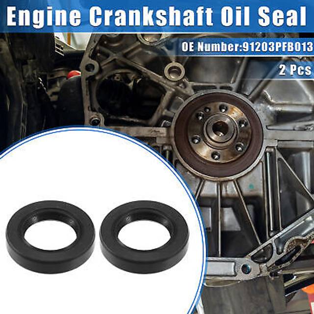2 pcs engine camshaft seals compatible for honda cr-v 1997-2001 rubber black
