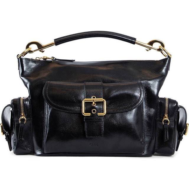 Piccola borsa per fotocamera in pelle lucida