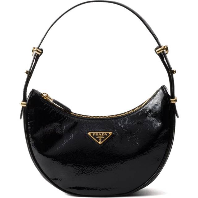 Prada - Arqué shoulder bag - women - Nappa Leather/Patent Leather - OS - Black