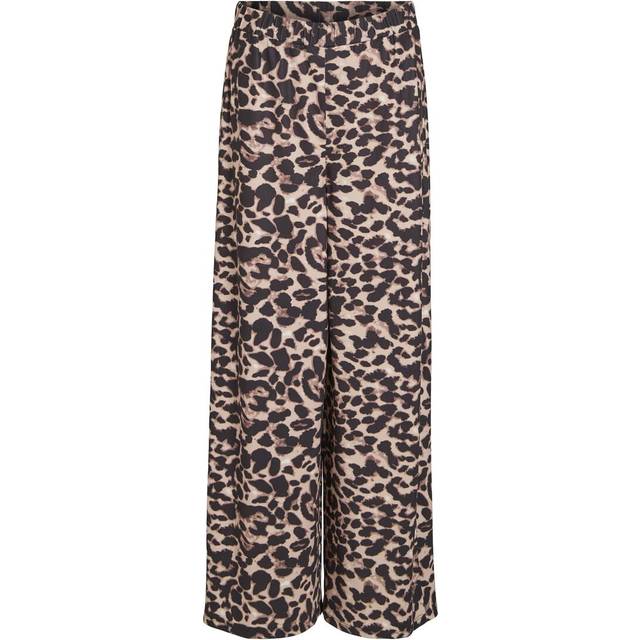 Vila Leopard Print Eoa Rw Wide Pants - XS