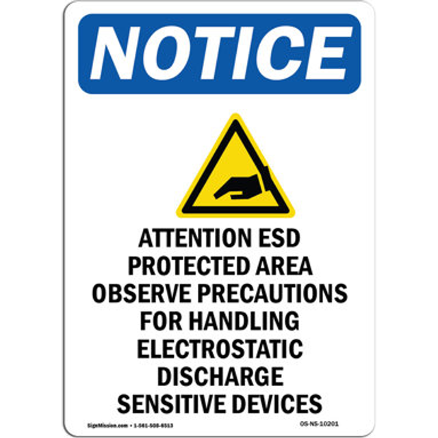 SignMission OS-NS-A-1014-L-17286 10 x 14 in. OSHA Notice Sign - Pinch Point Do Not Stand On