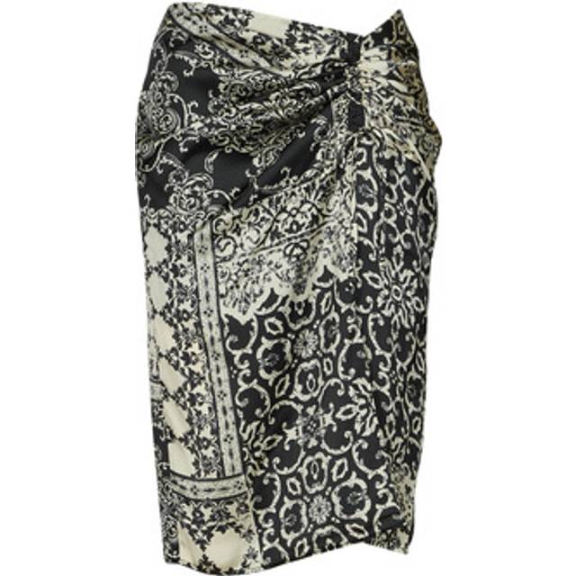 Recycled Patchwork Mini Skirt - Black Print - 10