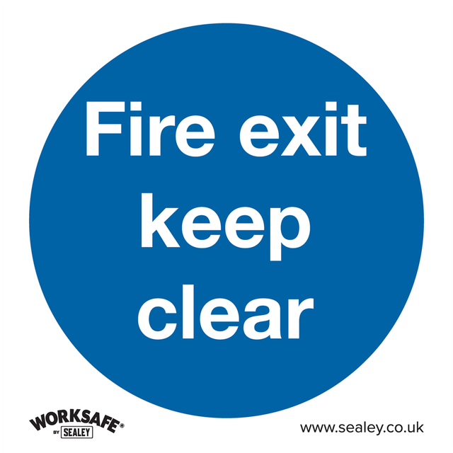 Worksafe Safety Sign - Fire Exit Keep Clear - Rigid Plastic