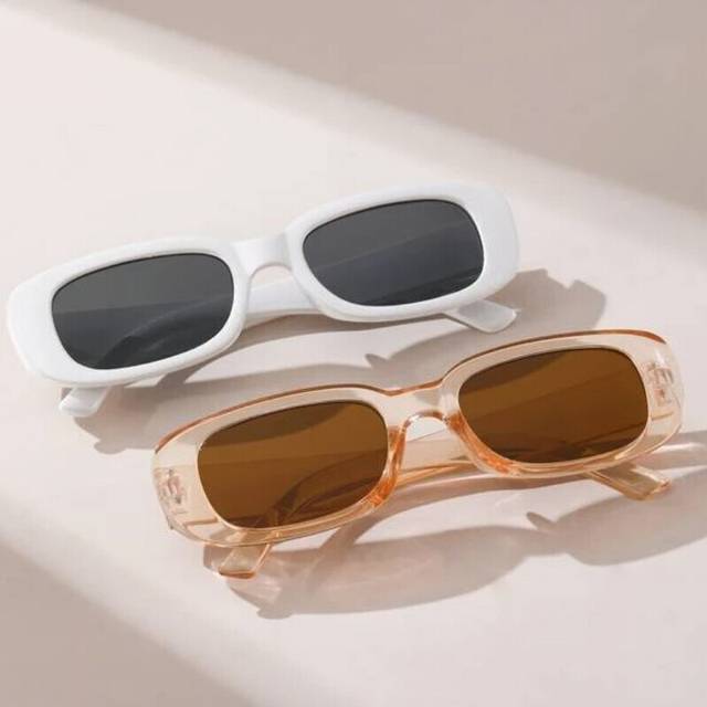 (C4) 2PCS Women Sports Glasses Vintage Mirrored Cat Eye Sunglasses Retro Small