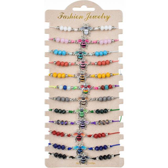 (12Pcs/sets Bee) Boho Bracelet Handmade Braided Beads
