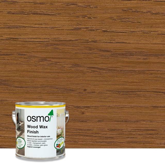 Osmo Wood Wax Finish Transparent, Cognac - 3143 125ml, For Interior Wood, Stains, Oils, Floor Stain, Door Stain, Furniture Stain