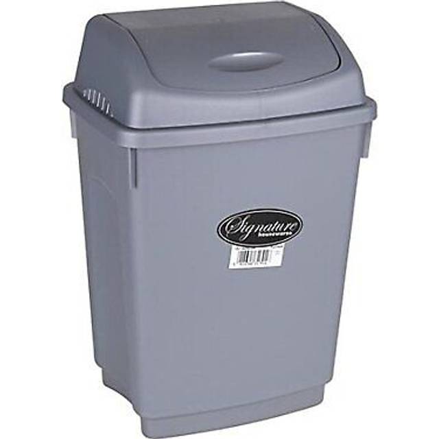 Plastic Swing Bin 12L- 3 Colour variants - Silver - TJ Hughes