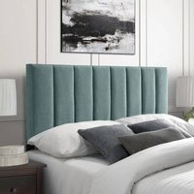 Casa - Whisper Sky Blue Linen Double 26 inch Strutted Headboard