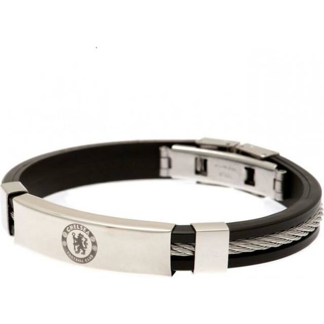 Chelsea FC Silver Inlay Silicone Bracelet