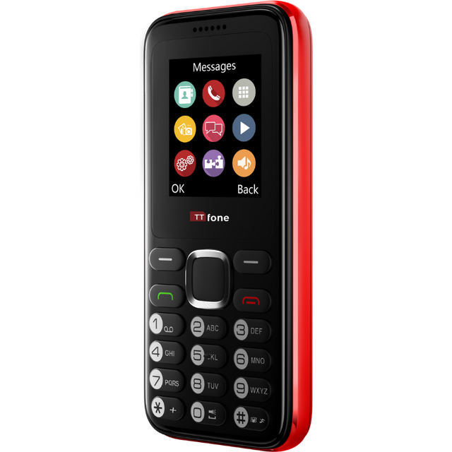 Returned Resale - TTfone TT150 Dual SIM - Red / with USB Cable / O2 Pay as you Go