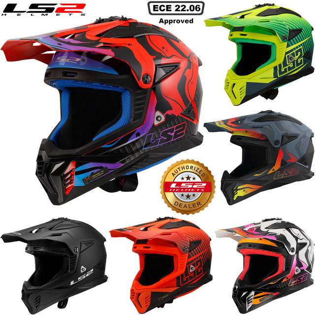 LS2 MX708 Fast II Crosshjälm Wash Röd