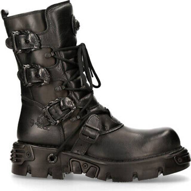 Rock m.391 s.18 black metallic reactor punk goth rock biker unisex boots