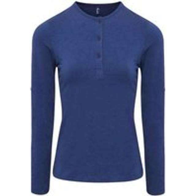 (8 UK, Indigo) Premier Womens/Ladies Long John Plain Roll Sleeve T-Shirt