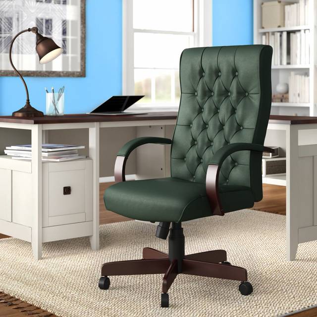 Teknik Warwick Reclining Leather Executive Chair - Green, Green