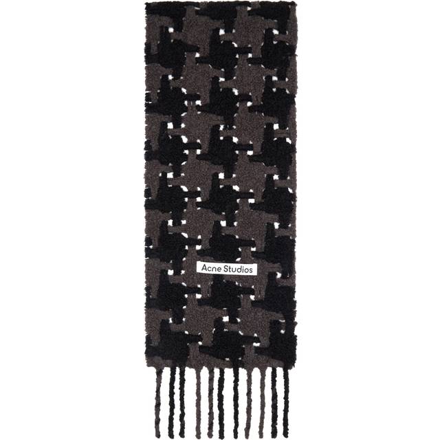Acne Studios Black & Gray Houndstooth Scarf - AIK BLACK/GREY - UNI
