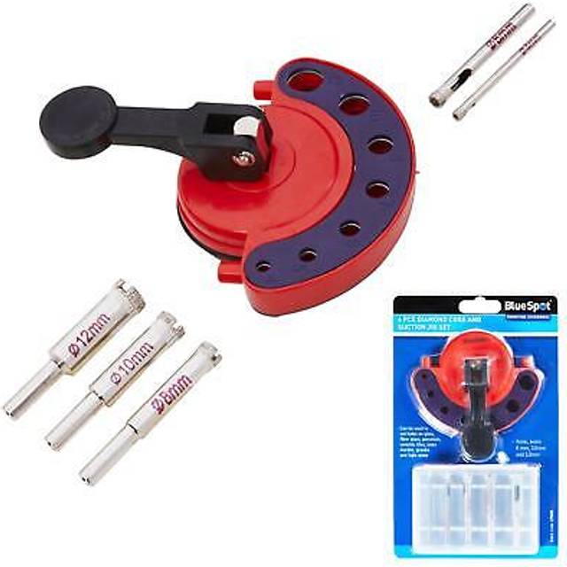 Blue Spot Tools - BlueSpot 6pc Diamond Core And Suction Jig Glass Ceramic Tiles Granite Set