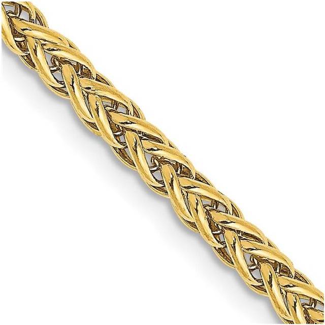 Quality Gold BC77-24 14K Yellow Gold 2.6 mm Semi-Solid 3-Wire 24 in. Wheat Chain