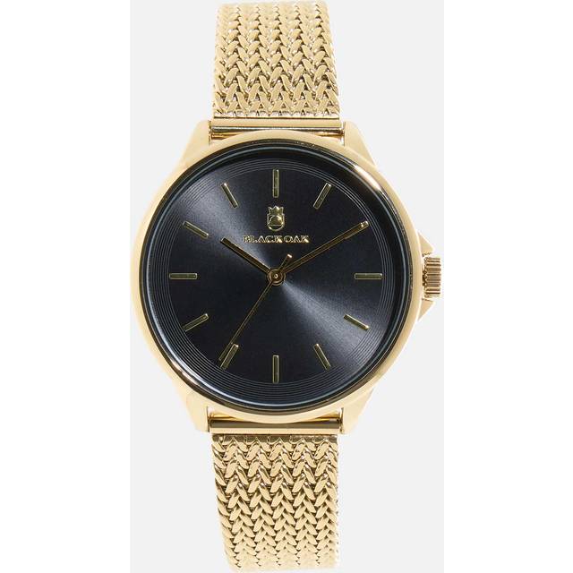 Black Oak Nash damklocka - mesh, guld/svart, 35mm