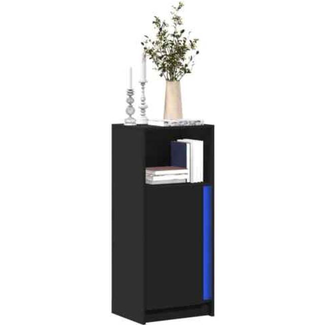vidaXL Sideboard with LED Black 42.5x34x100 cm Engineered Wood