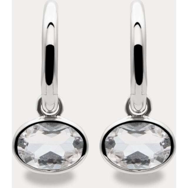 By Pariah Orbit Hoops - White Gold & White Topaz - Pair