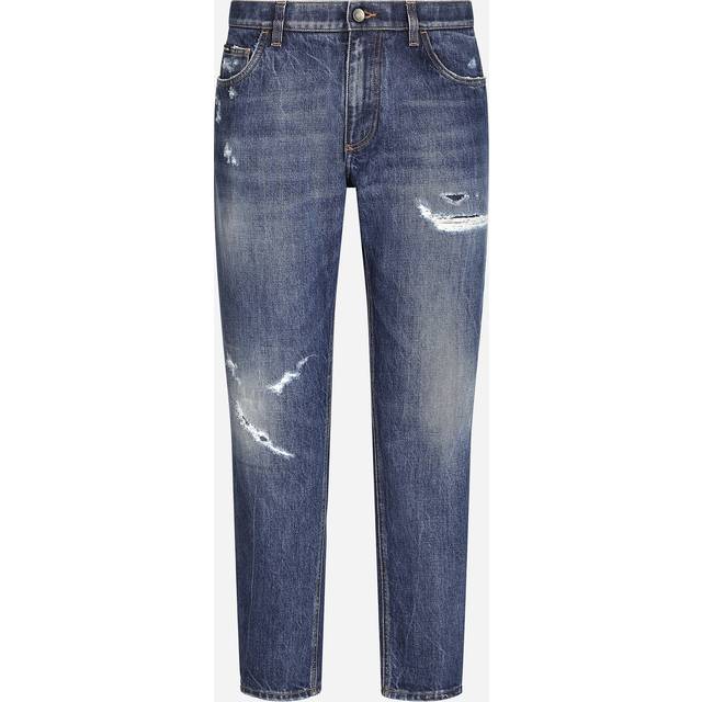 DOLCE AND GABBANA Distressed Denim Jeans - Multi