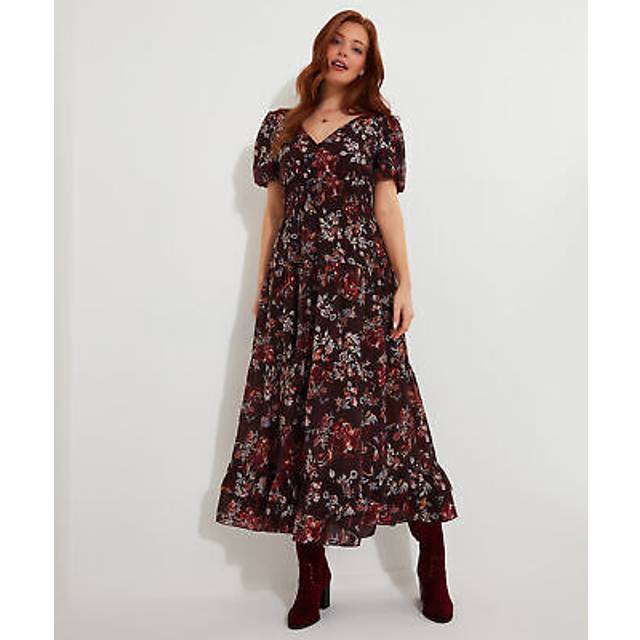 Women's Prettiest Floral Dress - Size 10 - Aubergine - by Joe Browns