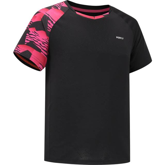 Lite Badminton T-shirt 560 Men Black Fluo Mangenta - Smoked Black/fluo Magenta