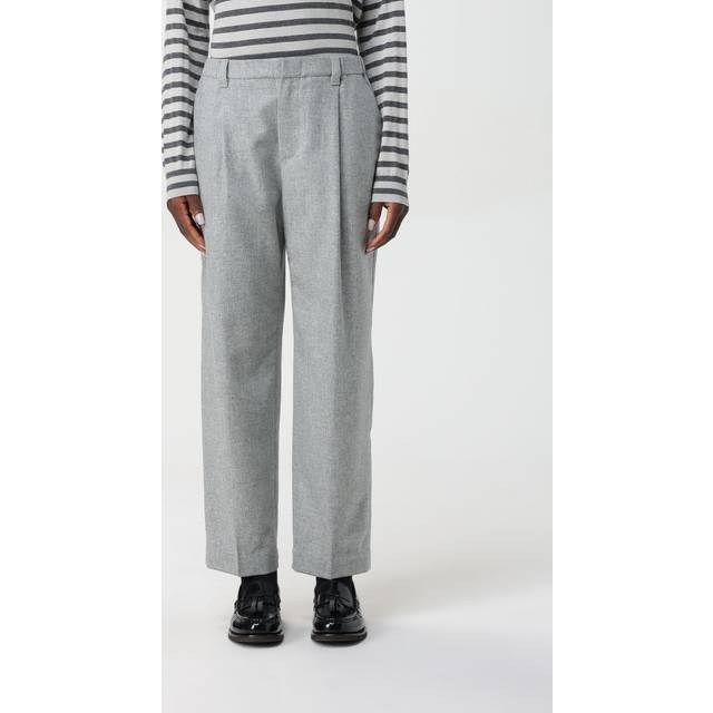 Brunello Cucinelli, Byxor, Dam, L, Kashmir, Ljusgrå Ull Kashmir Byxor - gray (L)