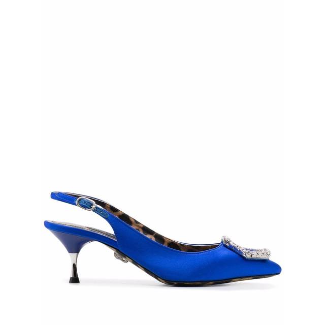 Philipp Plein - Crystal Hexagon leather pumps - women - Silk - 35 - Blue