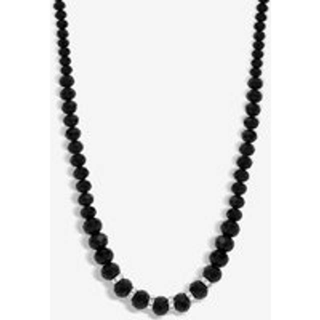 Jon Richard Jon Richard Jet Faceted Bead And Silver Plated Crystal Necklace