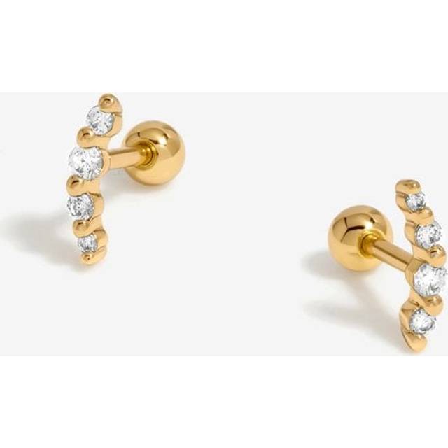 Inicio Inicio Gold Plated Mini Crystal Diamond Shape Stud Earrings - Gift Pouch