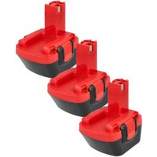 Extensilo - 3x Battery Replacement for Bosch BAT049, BAT045, BAT046, 2 609 200 306, BAT043, 2 607 336 002 for Power Tools (3300 mAh, NiMH, 12 v)
