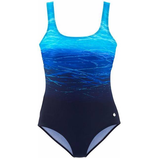LASCANA Tummy Control Swimsuit with Crossover Straps - Blue