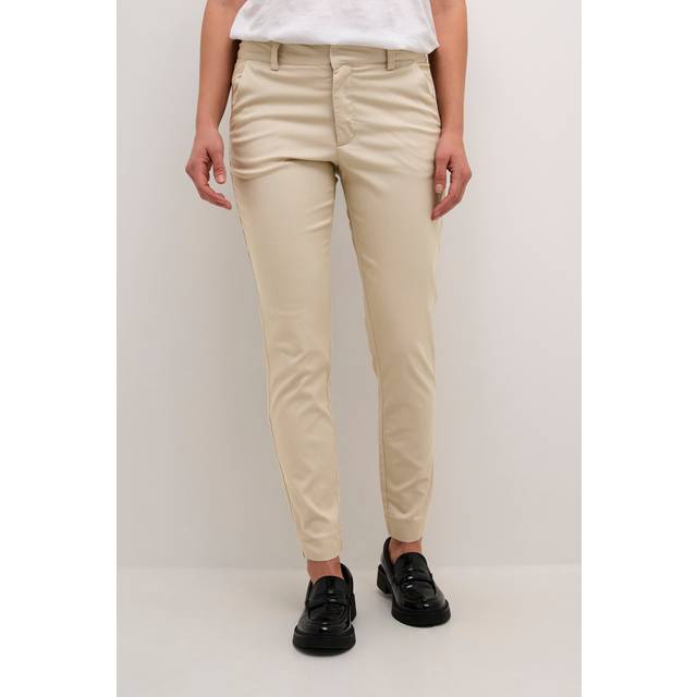 KAFFE Lea 7/8 Chino Trousers, Feather Gray