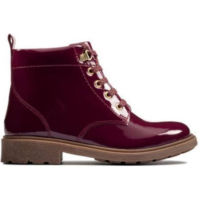 (Purple, UK 9 Child) Girls Clarks Lace Up Detailed Ankle Boots Astrol Lace