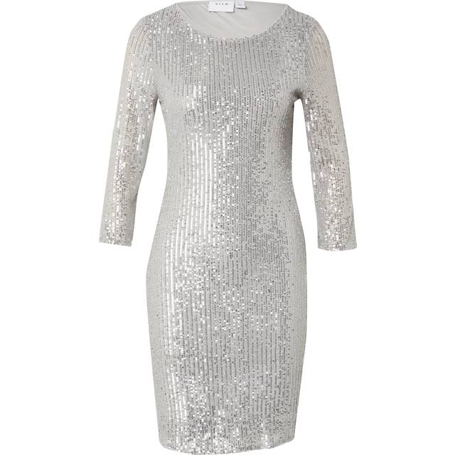 VILA Sparkling 3/4 O-Neck Dress silver M