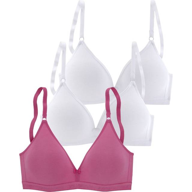 Petite Fleur Pack of 3 Non-Wired Triangle Bras - Pink Multi