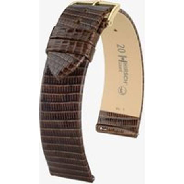 HIRSCH Lizard 8mm Medium Brown Leather Watch Strap 01766110-1-08