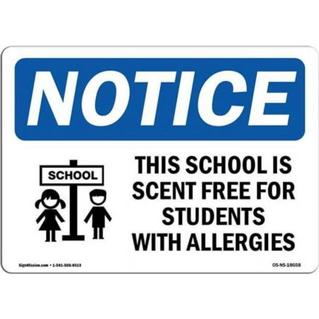SignMission OS-NS-A-1218-L-18658 12 x 18 in. OSHA Notice Sign - This School is Scent Free for Students
