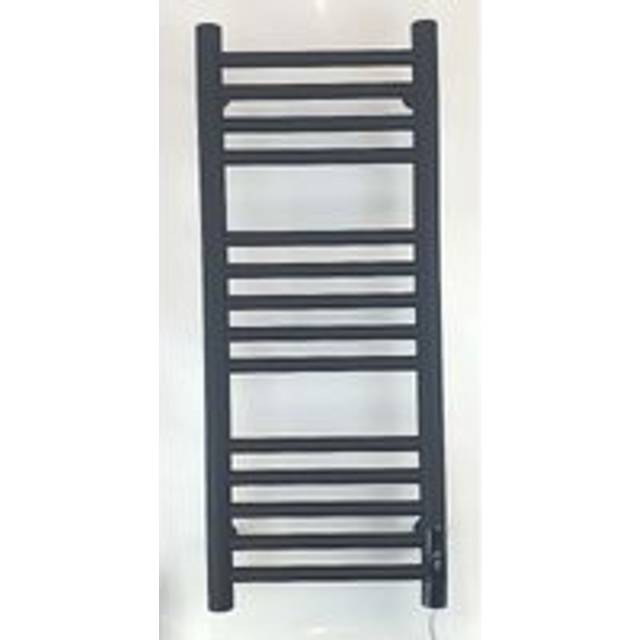 (300mm) Belfast Black Dry Electric Stainless Steel Towel Rails - 720mm High