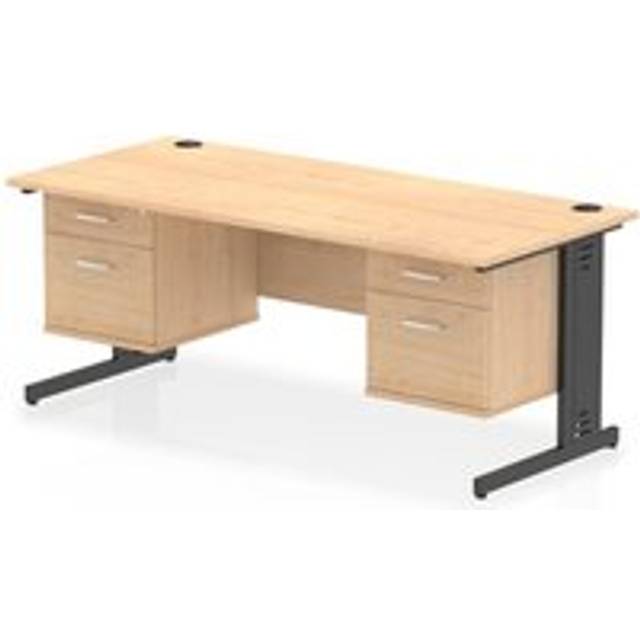 Impulse 1800x800 Desk Maple/Black Cable Managed 2x2 Drawer Fixed Ped