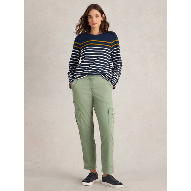 Women's White Stuff Women's Everleigh Cargo Trouser Short Mid Green - Size: 30in/16