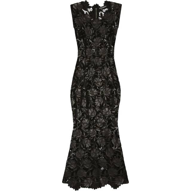 Elegant Black Dress with Floral Pattern