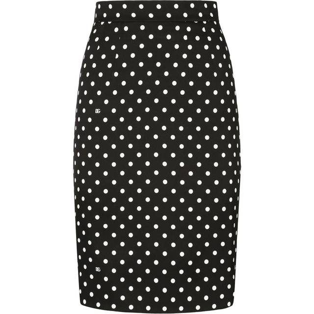 Dolce & Gabbana - polka-dot print pencil skirt - women - Silk/Silk/Elastane/Elastane - 44 - Black