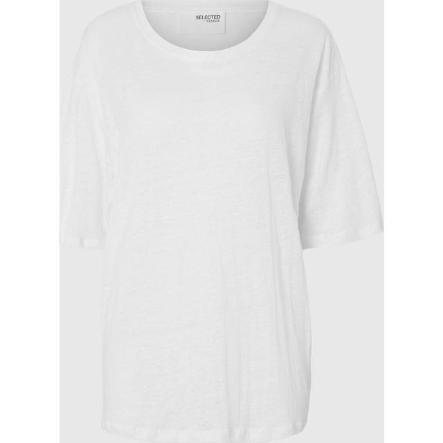 Selected Femme Hør T-shirt hvid