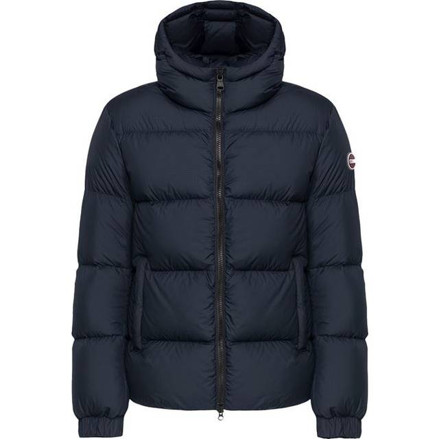 Puffy Down Jacket With Fixed Hood Herr, Navy Blue, 54