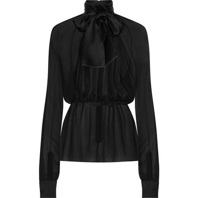 Dolce & Gabbana - semi-sheer blouse - women - Polyester/Silk - 46 - Black