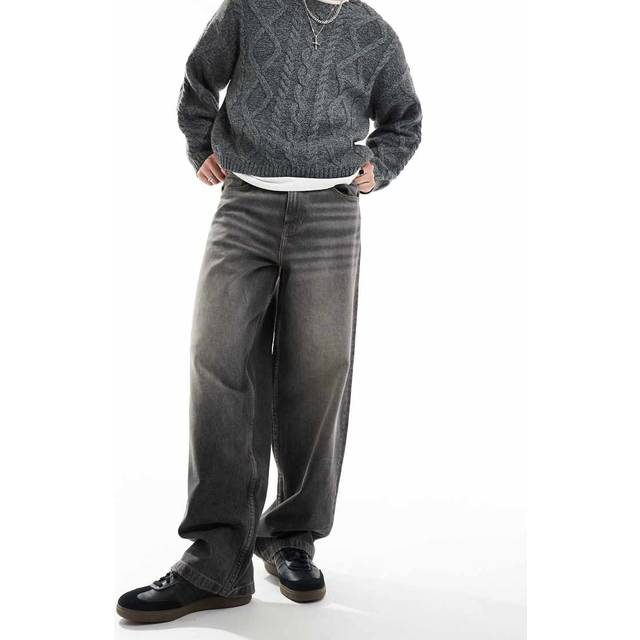 ASOS DESIGN – Svarta, superbaggy jeans-Svart/a